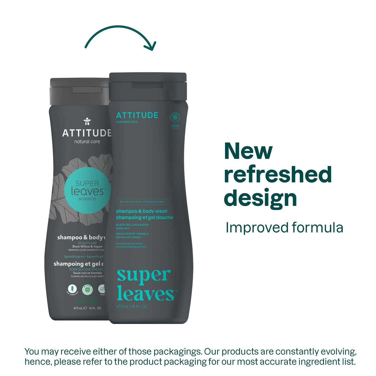 ATTITUDE Super Leaves 2-In-1 Shampoo and Body Wash Scalp Care Removes loose dandruff flakes 11005_en? 473 mL