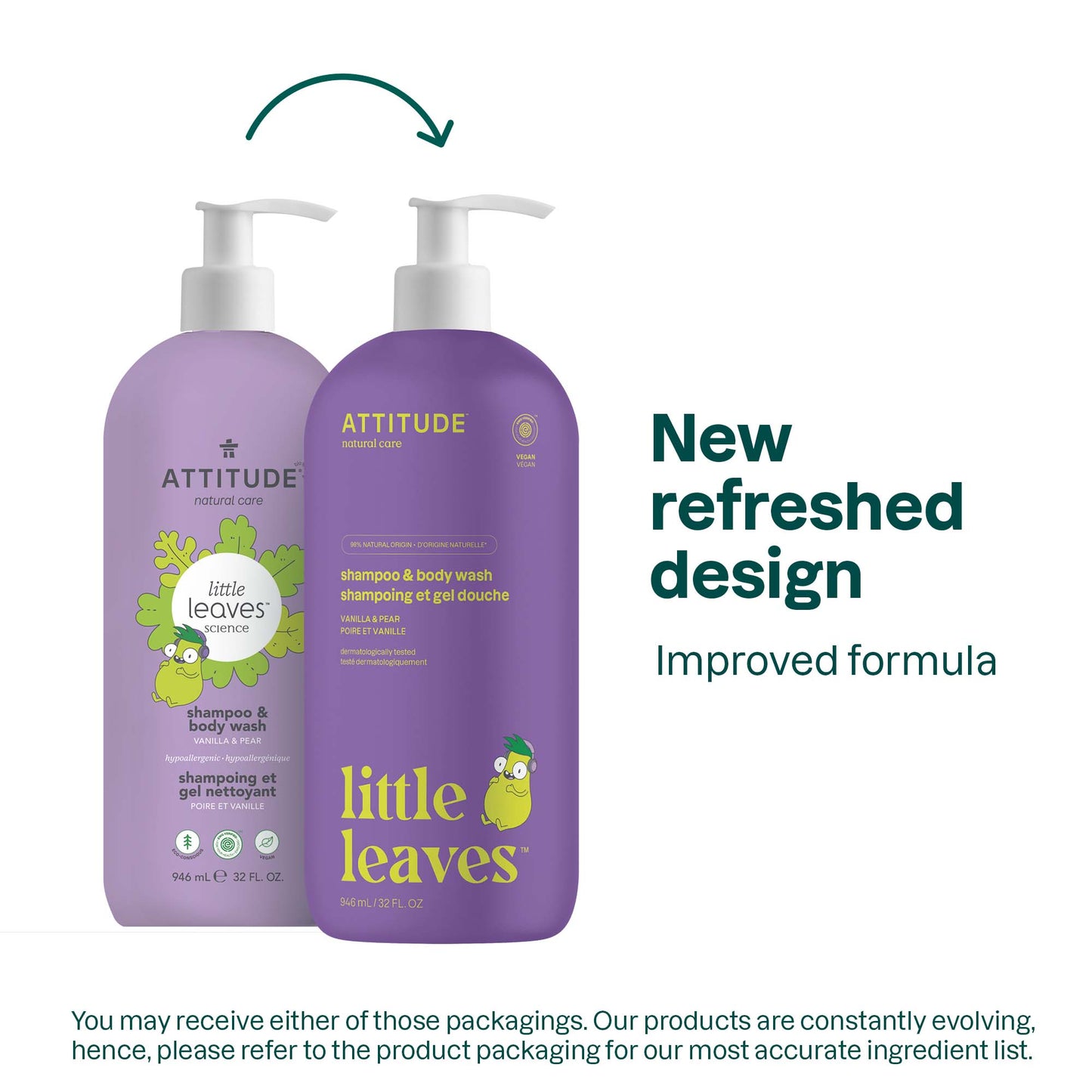 ATTITUDE little leaves™ Shampoo and Body Wash 2-in-1 for kids Vanilla & pear - 946 mL 11525_en? Vanilla and pear / 946 mL