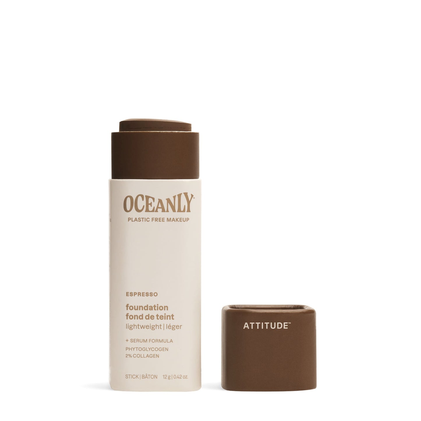 ATTITUDE Oceanly Light Coverage Foundation Stick Espresso 12g Unscented 16145_en?_main?