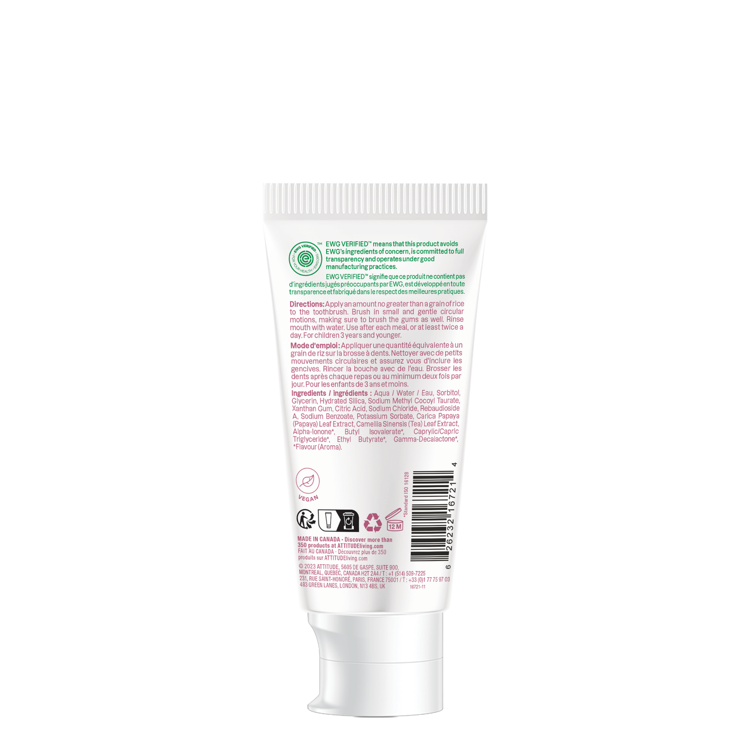 Fluoride free Training Toothpaste : baby leaves™
