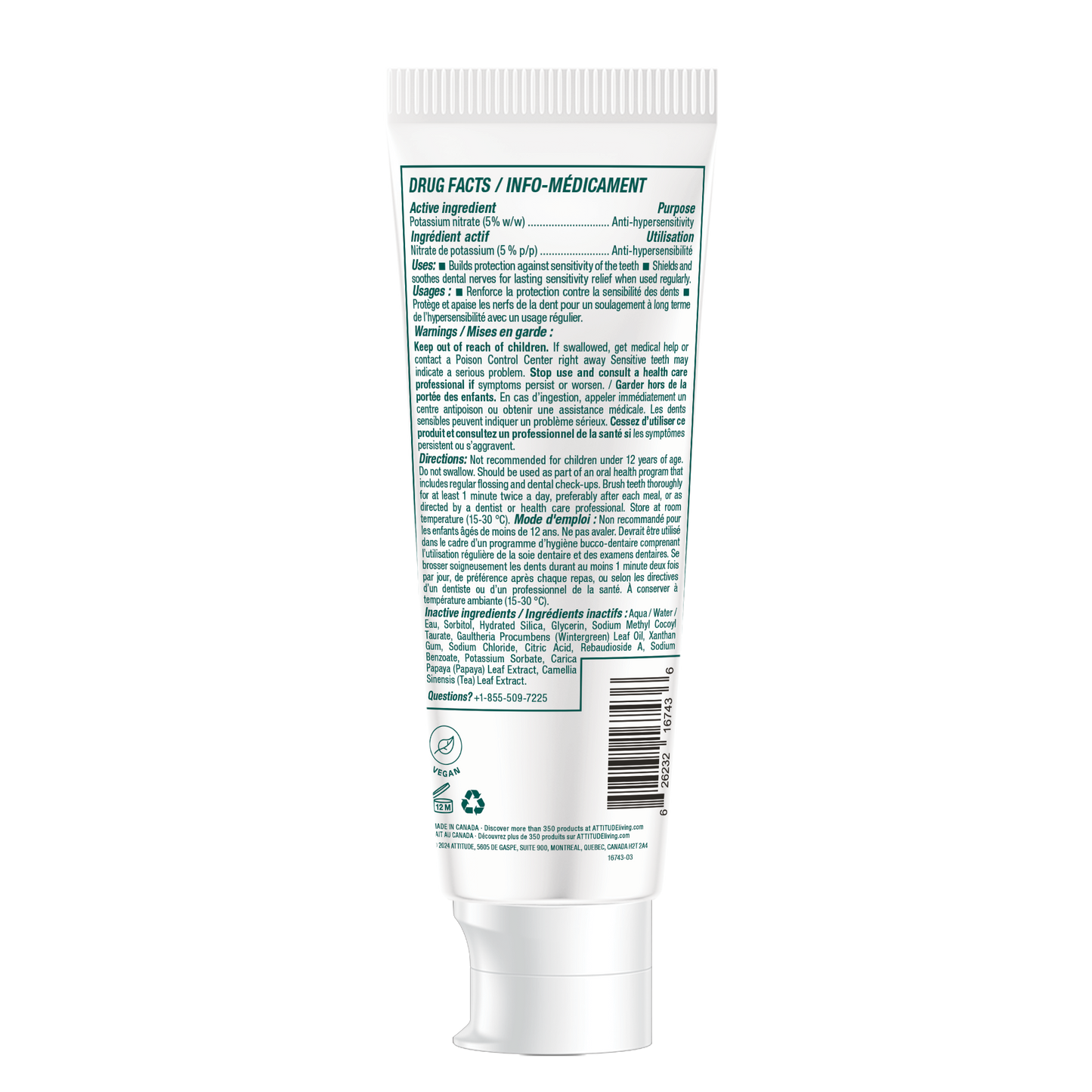 Fluoride Free Adult Toothpaste - Sensitive