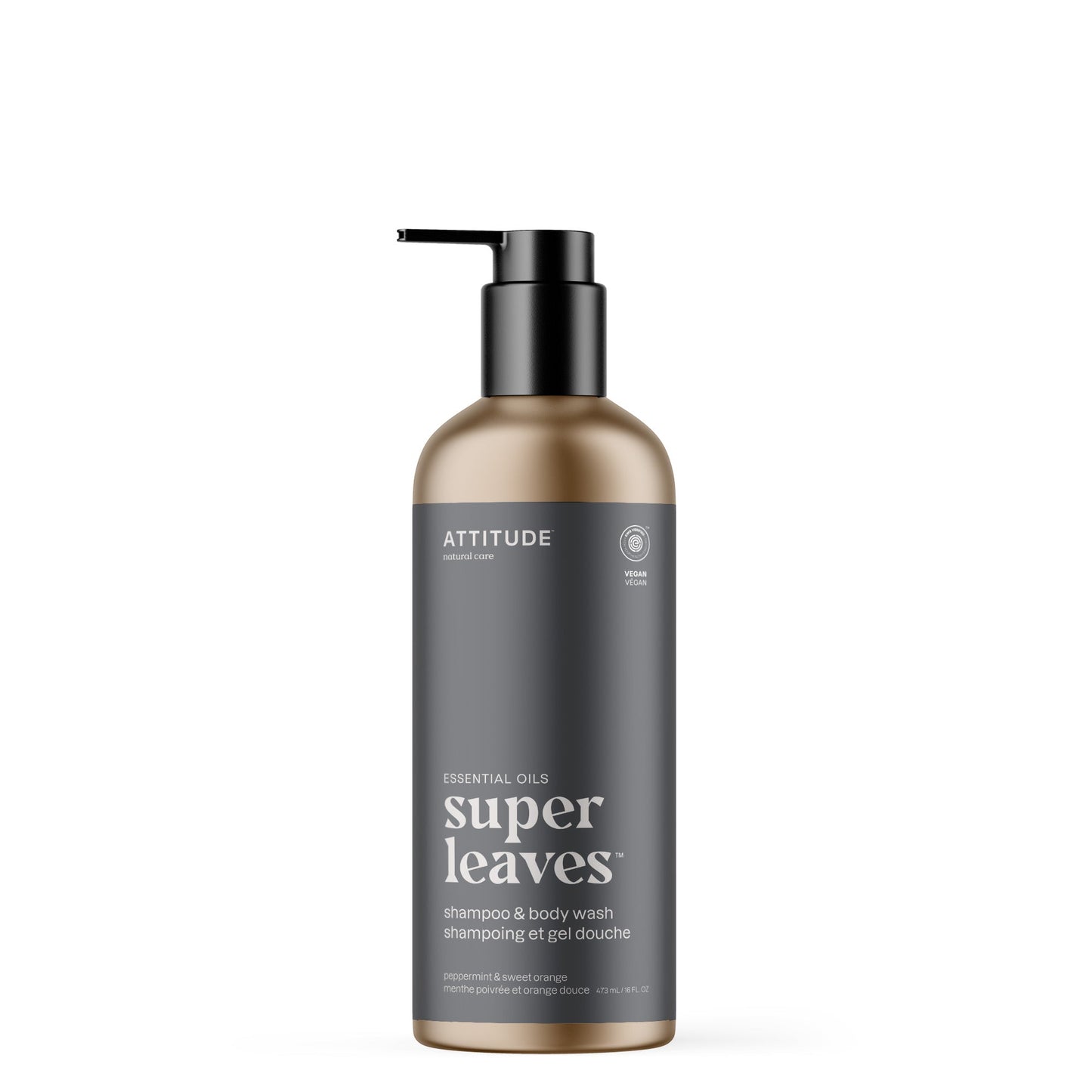 ATTITUDE Super Leaves Essential oils shampoo body wash Peppermint and sweet orange 19004-btob_en?_main? 473mL
