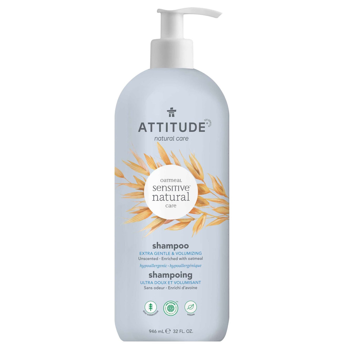 ATTITUDE Oatmeal sensitive natural care Shampoo Extra Gentle & Volumizing Unscented 946mL_en?_main? 946 mL
