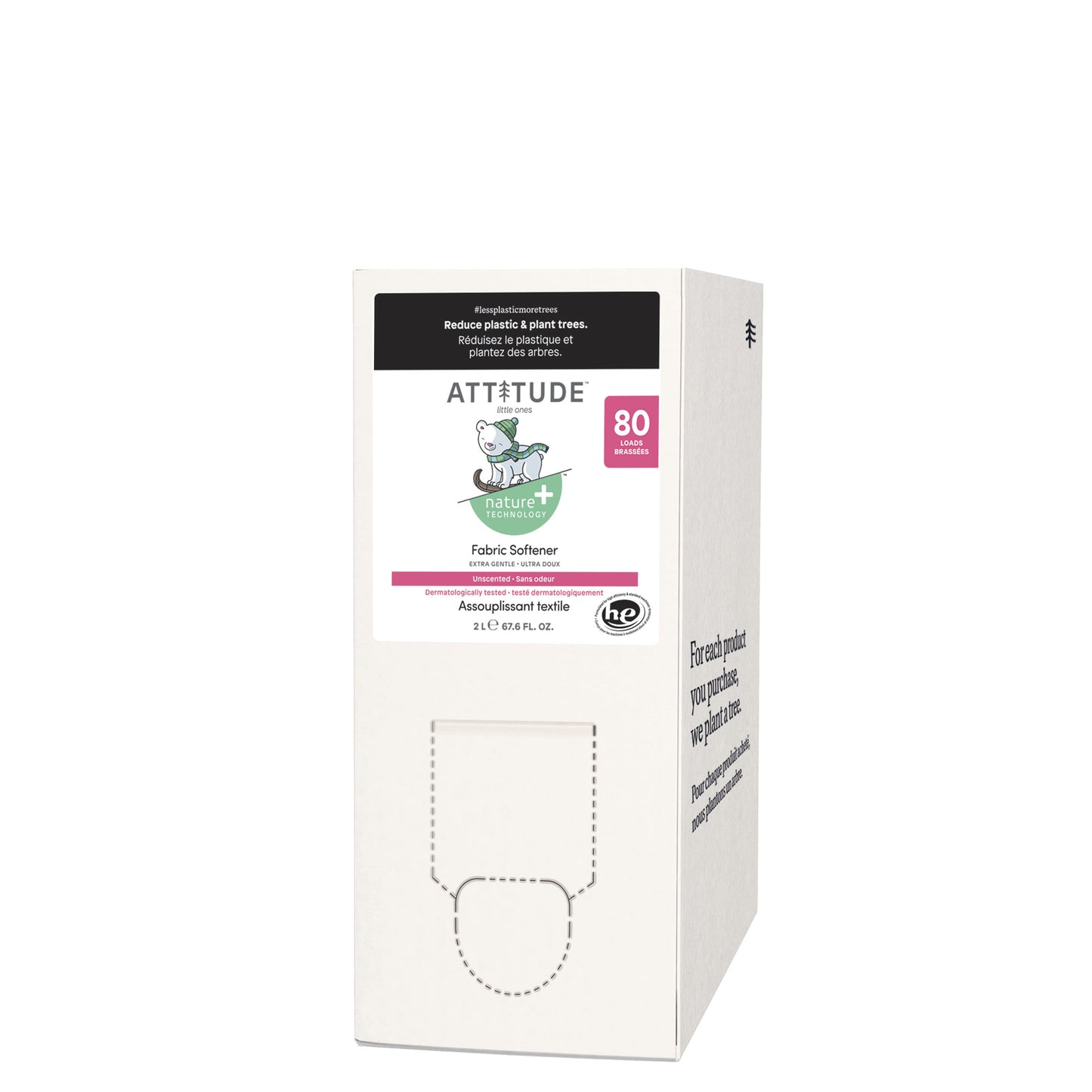 ATTITUDE Nature+ Baby Fabric Softener Fragrance-free 49143¸_en?_main? Unscented / Eco-Refill 80 loads
