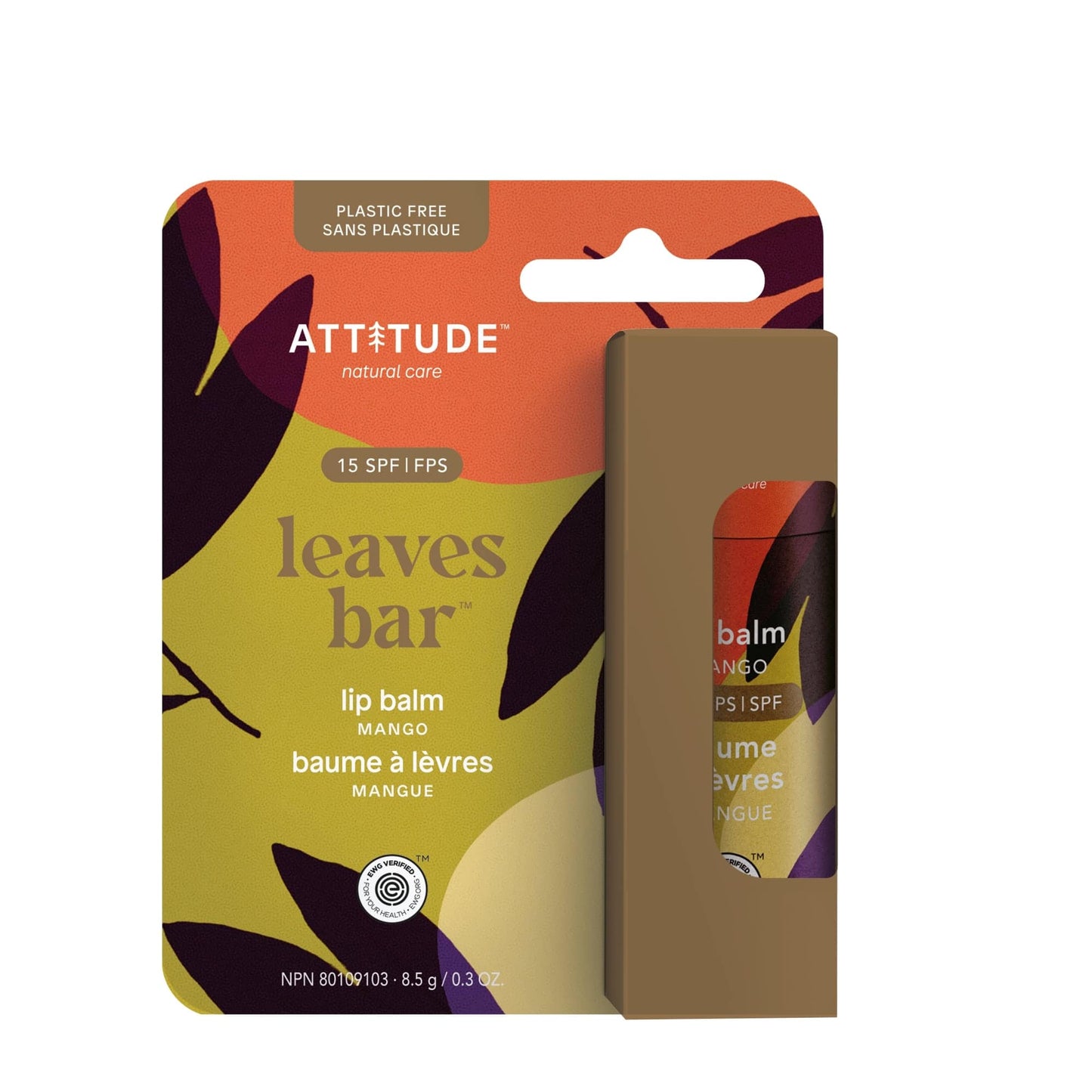 ATTITUDE leaves bar SPF 15 Lip balm Mango 11983_en?_hover?