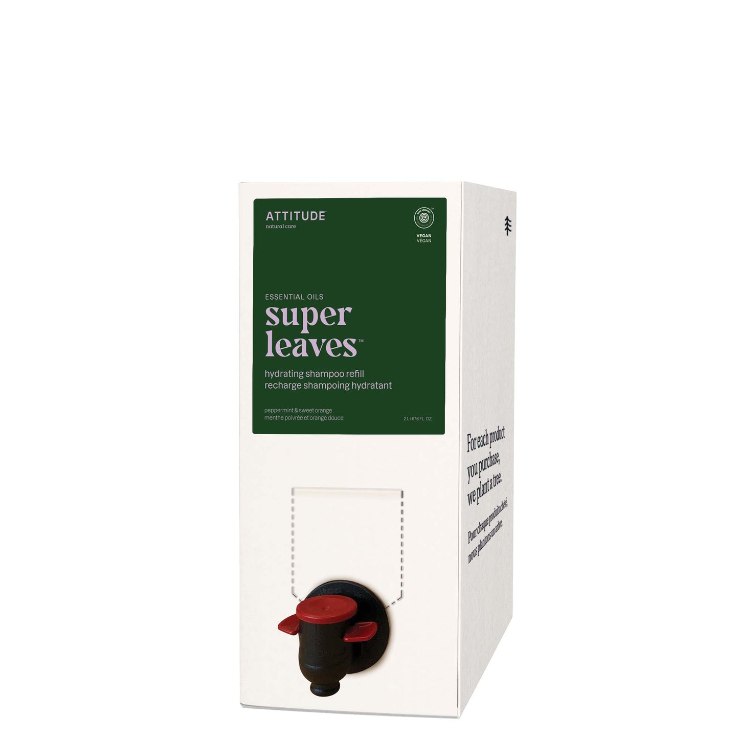 ATTITUDE super leaves essential oils hydrating shampoo refill Peppermint and sweet orange 87104_en?_main? Eco-refill 2L
