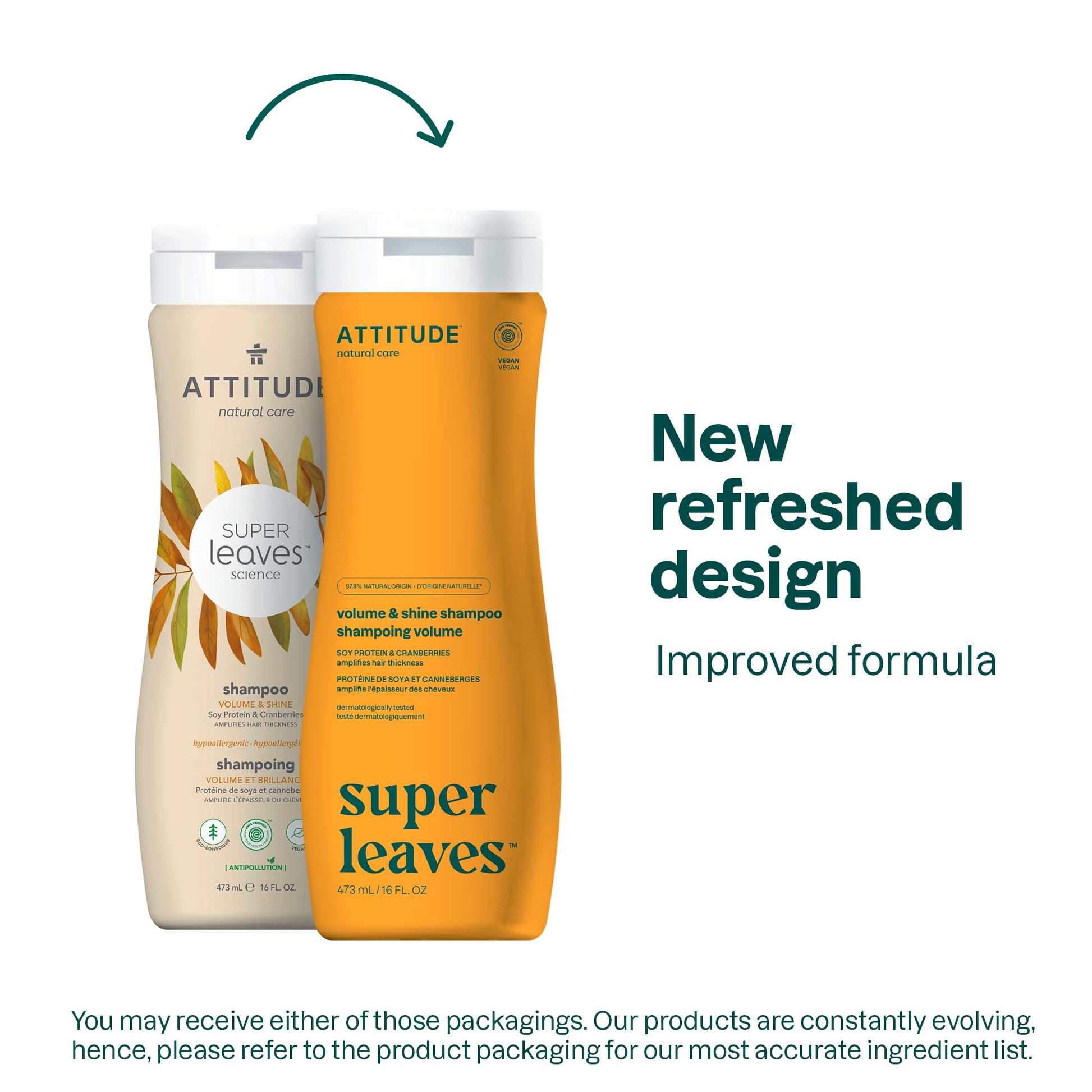 ATTITUDE Super leaves™ Shampoo Volume & Shine Amplifies hair thickness 11008_en? 473 mL