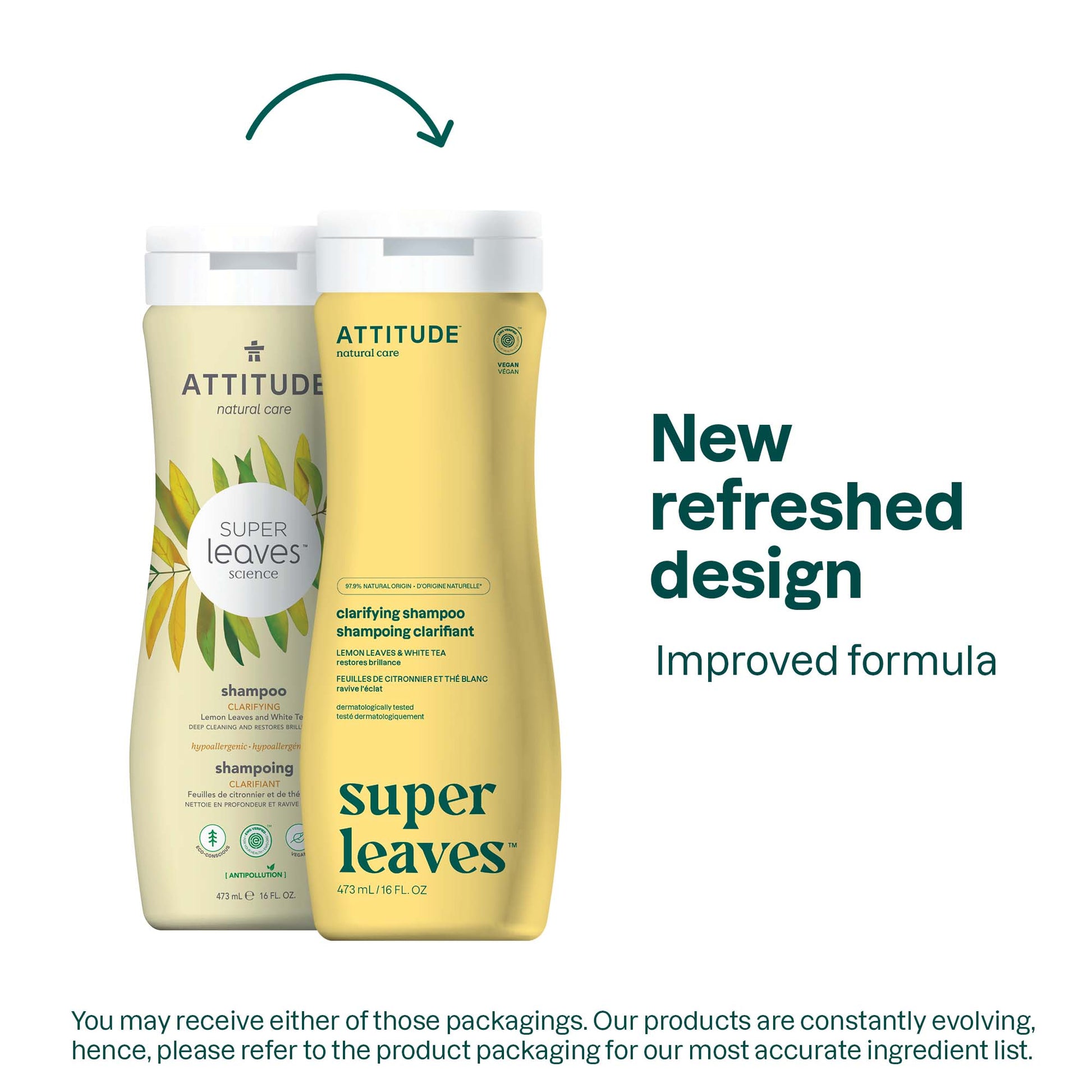 ATTITUDE Super leaves™ Shampoo Clarifying Deep cleaning and Restores brilliance 11092_en? 473 mL