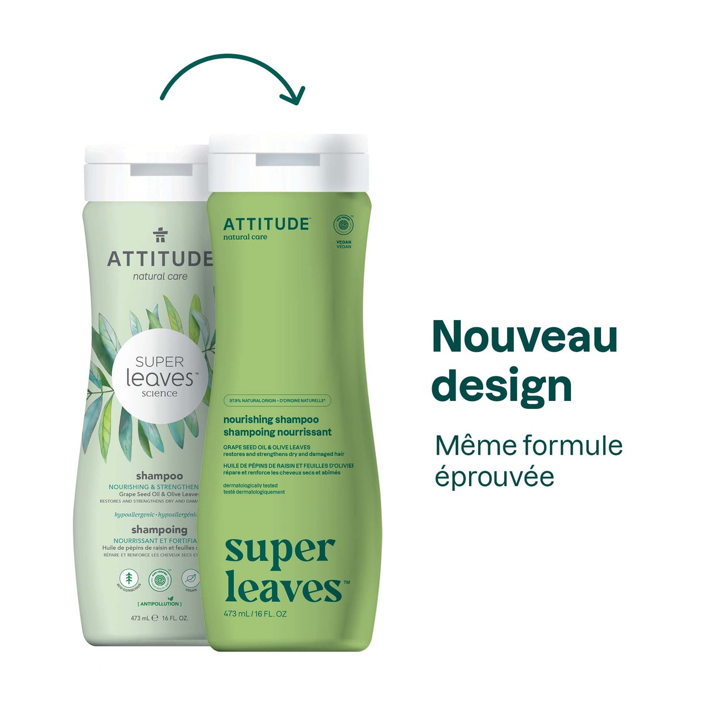 ATTITUDE Super Leaves Shampoo Nourishing & Strengthening : Super leaves™ : Restores and strengthens dry and damaged hair 11093_en? 473 mL