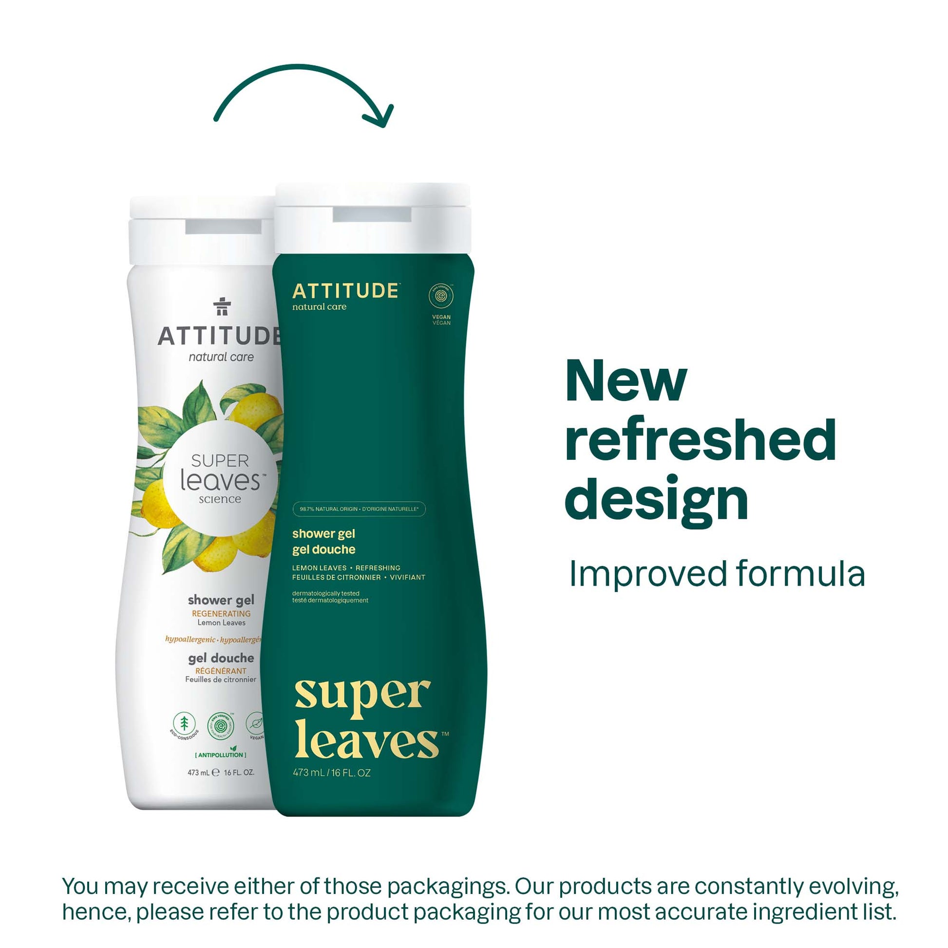 ATTITUDE Super leaves™ Shower Gel Regenerating Lemon leaves 11292_en?_main? 473 mL