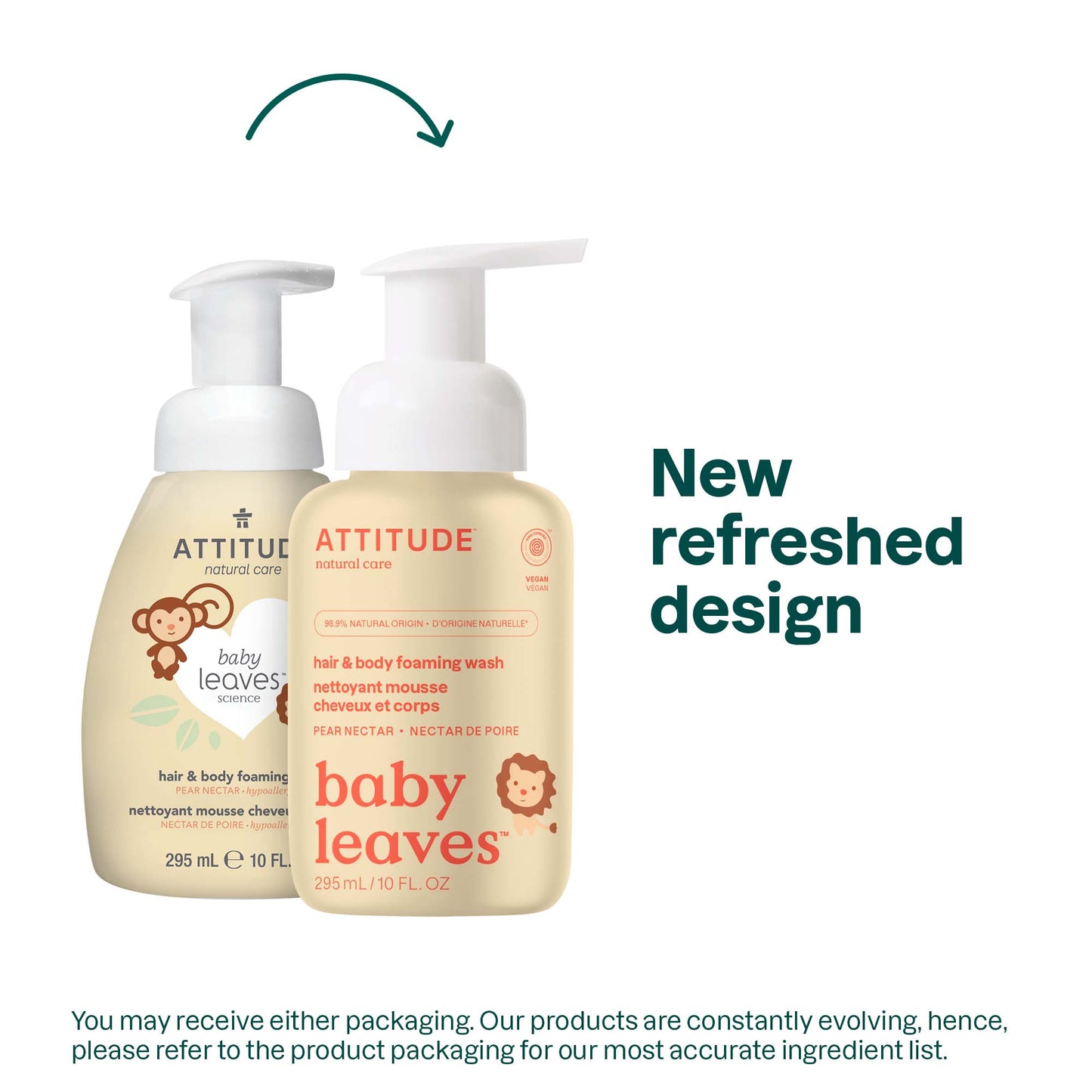 2-in-1 hair & body foaming wash : BABY LEAVES™