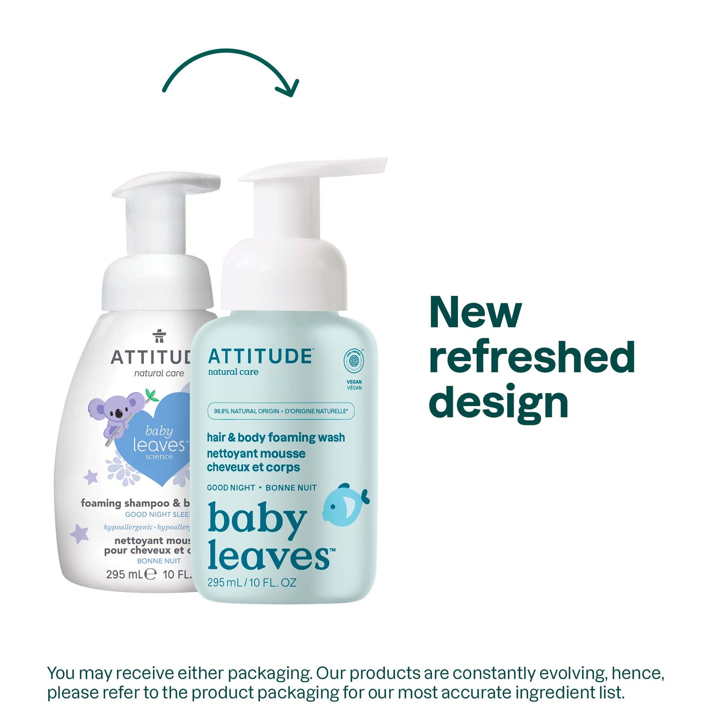 2-in-1 hair & body foaming wash : BABY LEAVES™