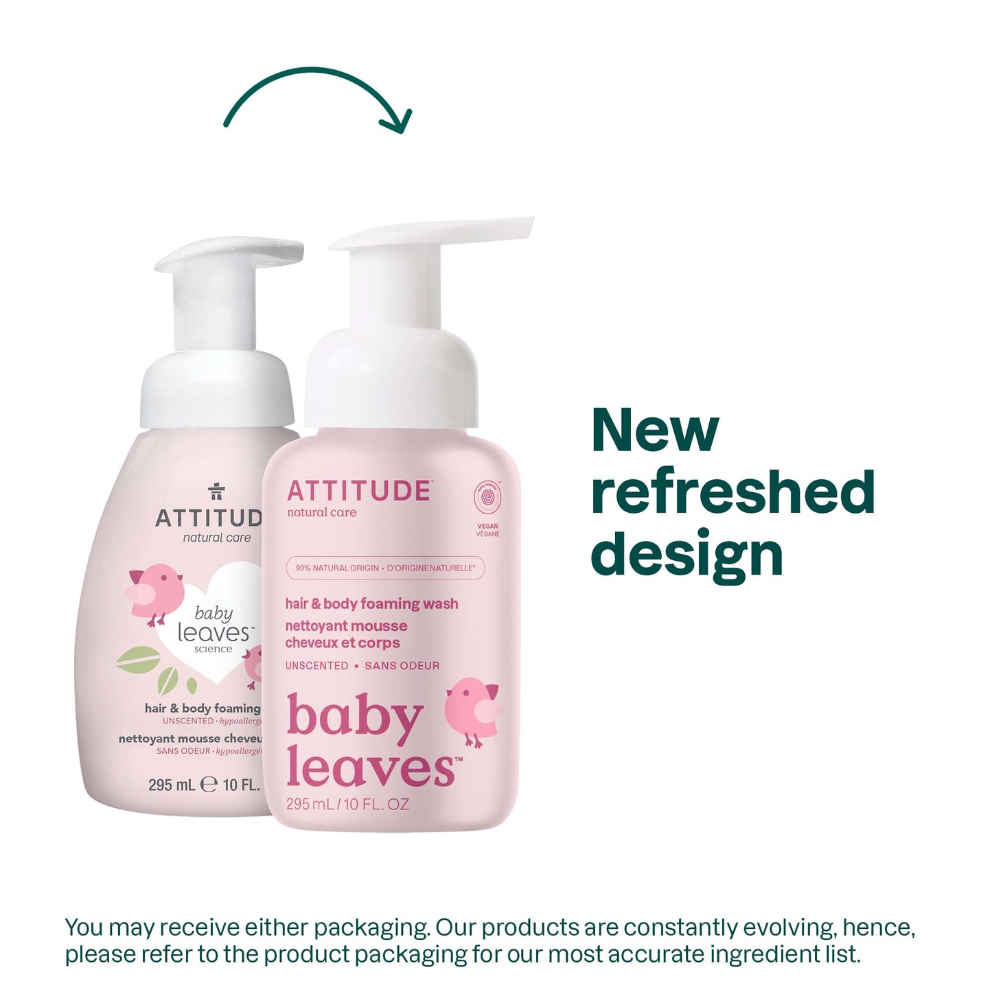 2-in-1 hair & body foaming wash : BABY LEAVES™