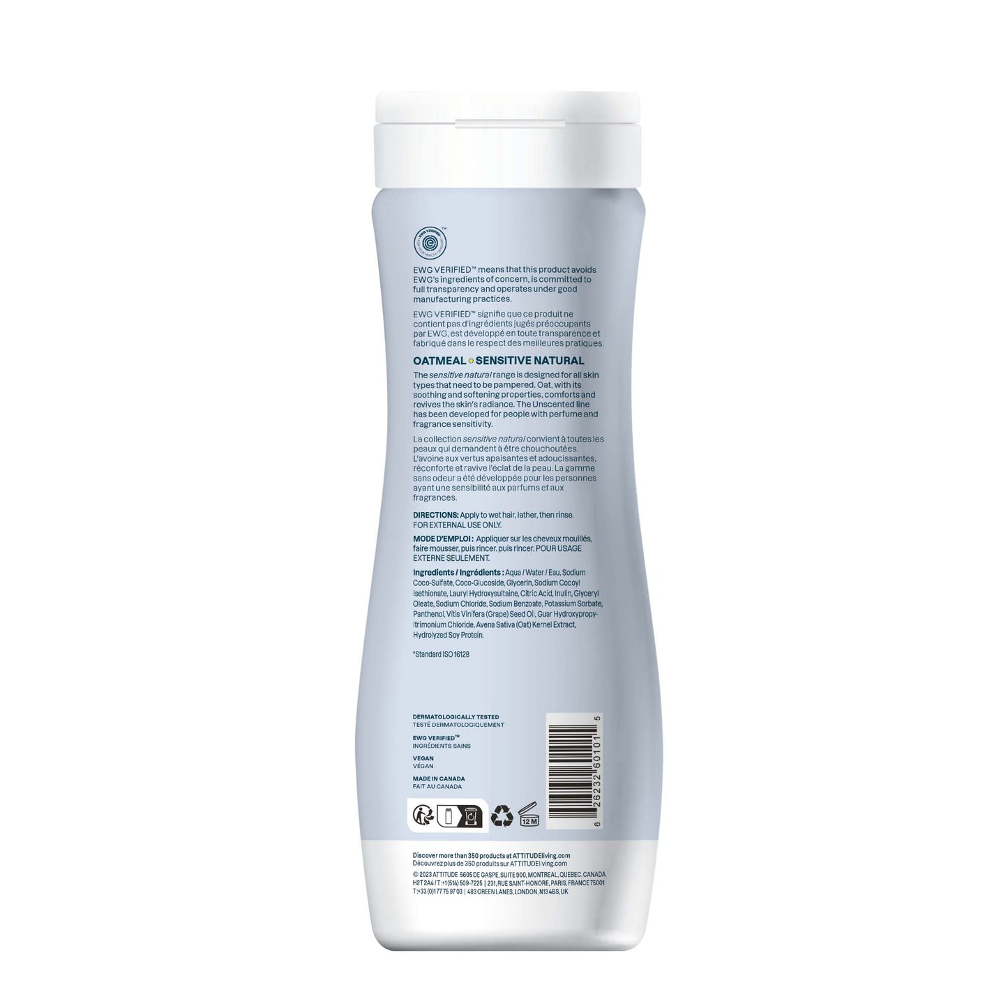 Oatmeal sensitive care Shampoo : Extra Gentle & Volumizing