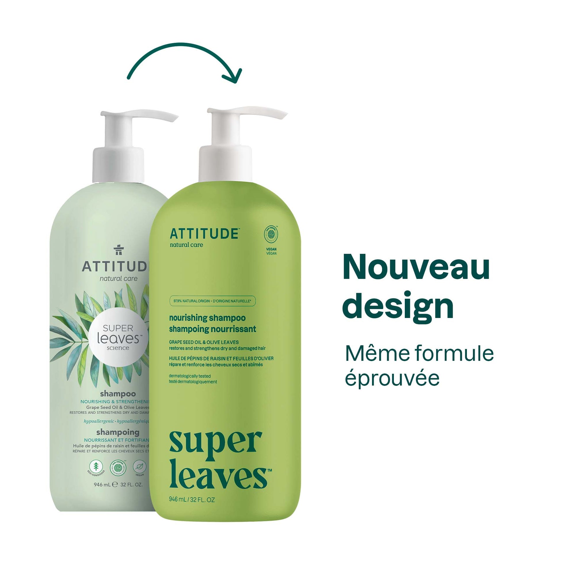 ATTITUDE Super Leaves Shampoo Nourishing & Strengthening : Super leaves™ : Restores and strengthens dry and damaged hair 11503_en? 946 mL