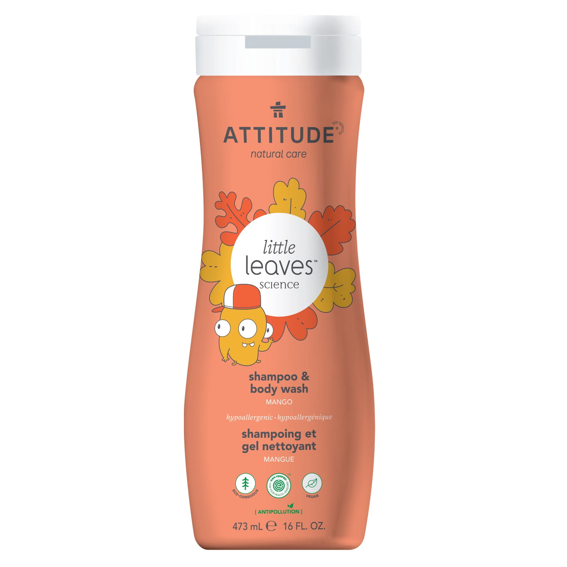 ATTITUDE little leaves™ Shampoo and Body Wash 2-in-1 for kids Mango - 473 mL 11018_en?_main? Mango / 473 mL