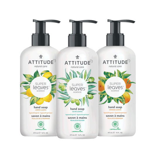 ATTITUDE Bundle of 3 Super leaves™ liquid hand soap - Lemon leaves, Olive leaves, Orange leaves_en?_main?