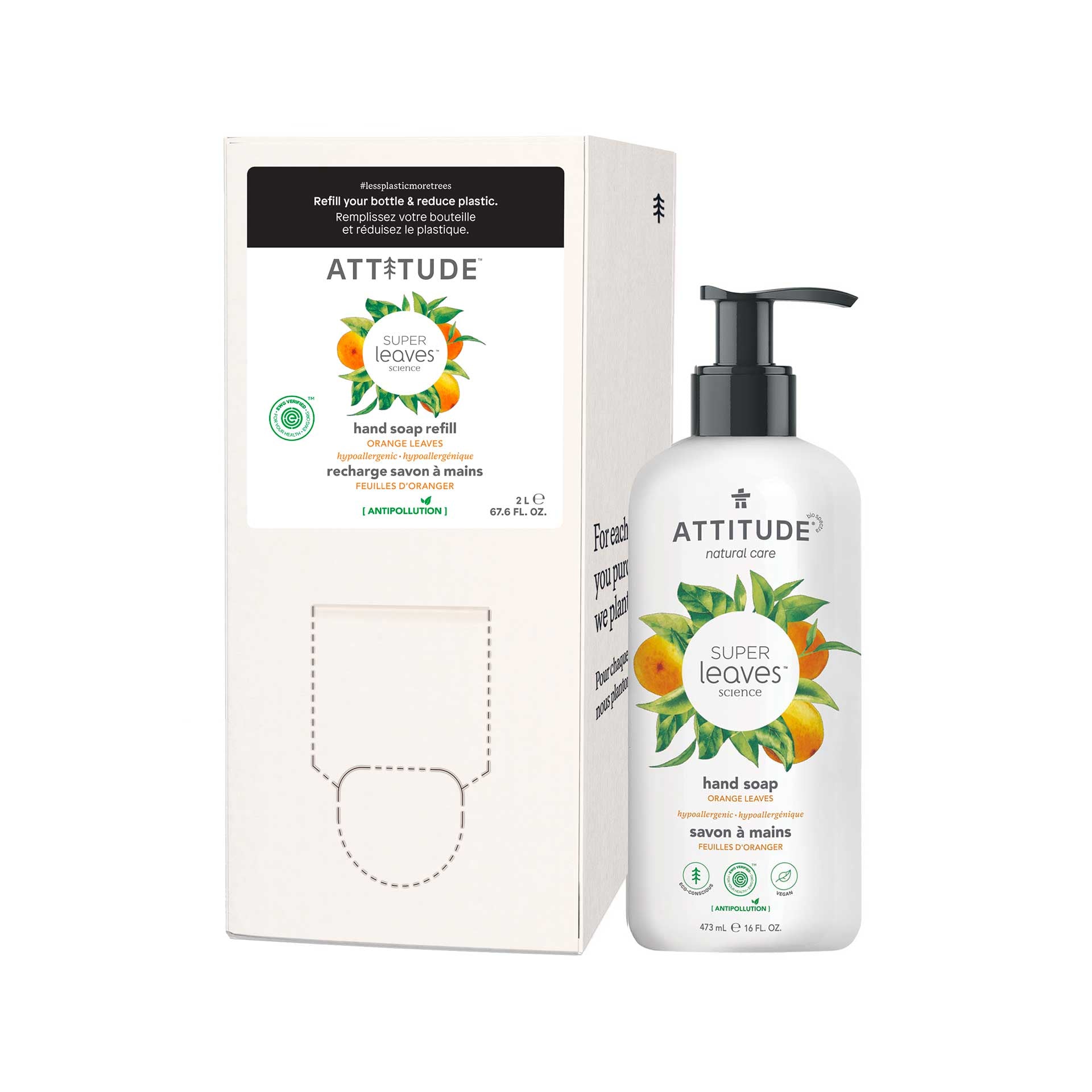 ATTITUDE Bundle hand soap eco-refill bulk Orange leaves_en?_main?