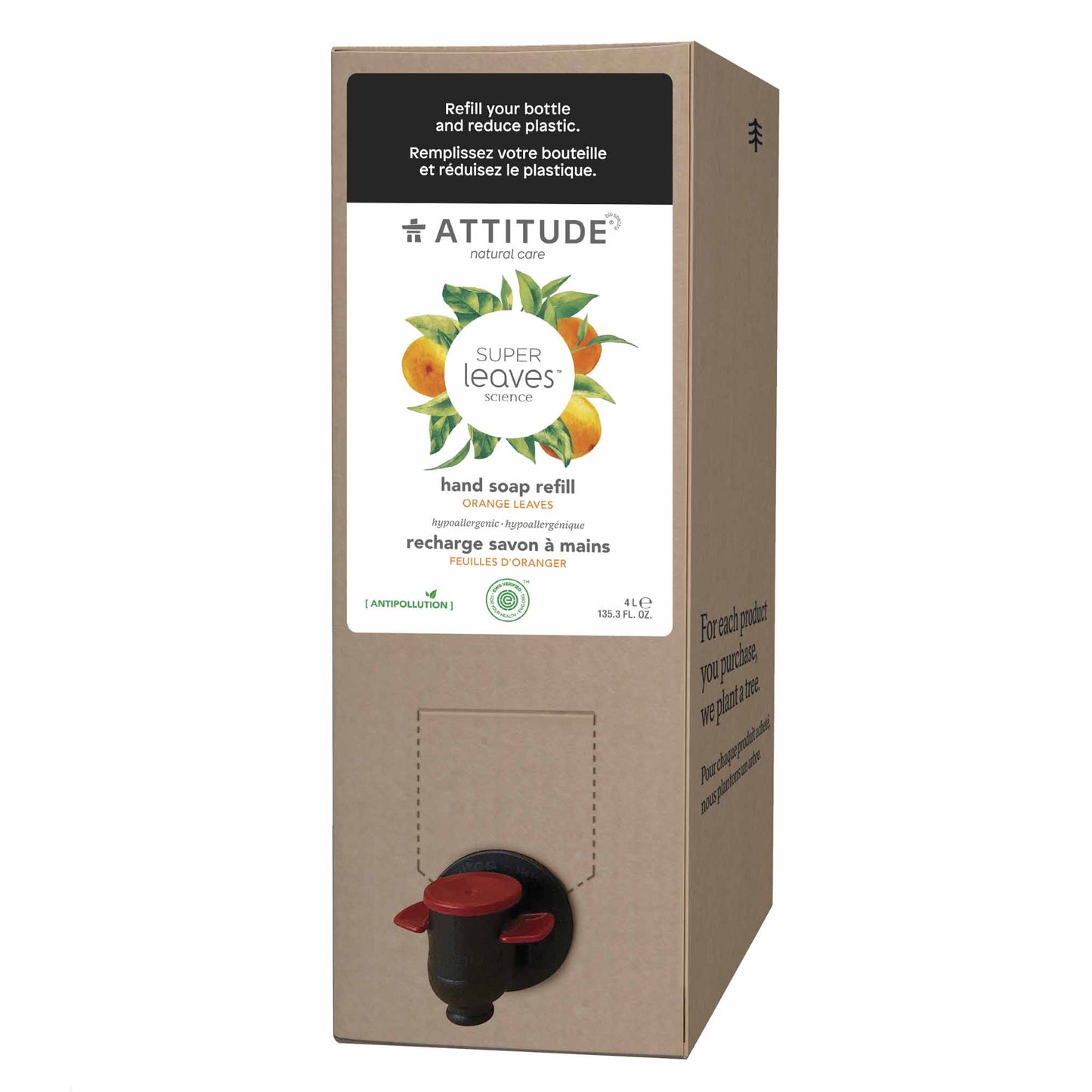 ATTITUDE Eco-Refill liquid hand soap Super leaves™ - Orange leaves_en?_main?- Eco-Refill 4L