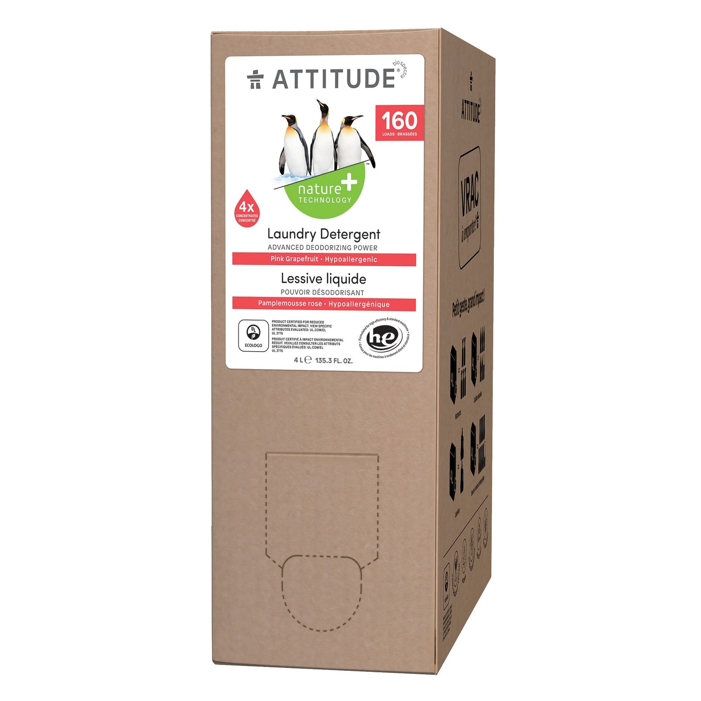 82086-2 ATTITUDE Nature+ Laundry Detergent Pink Grapefruit _en?_bulk? Pink Grapefruit / Eco-Refill 160 loads