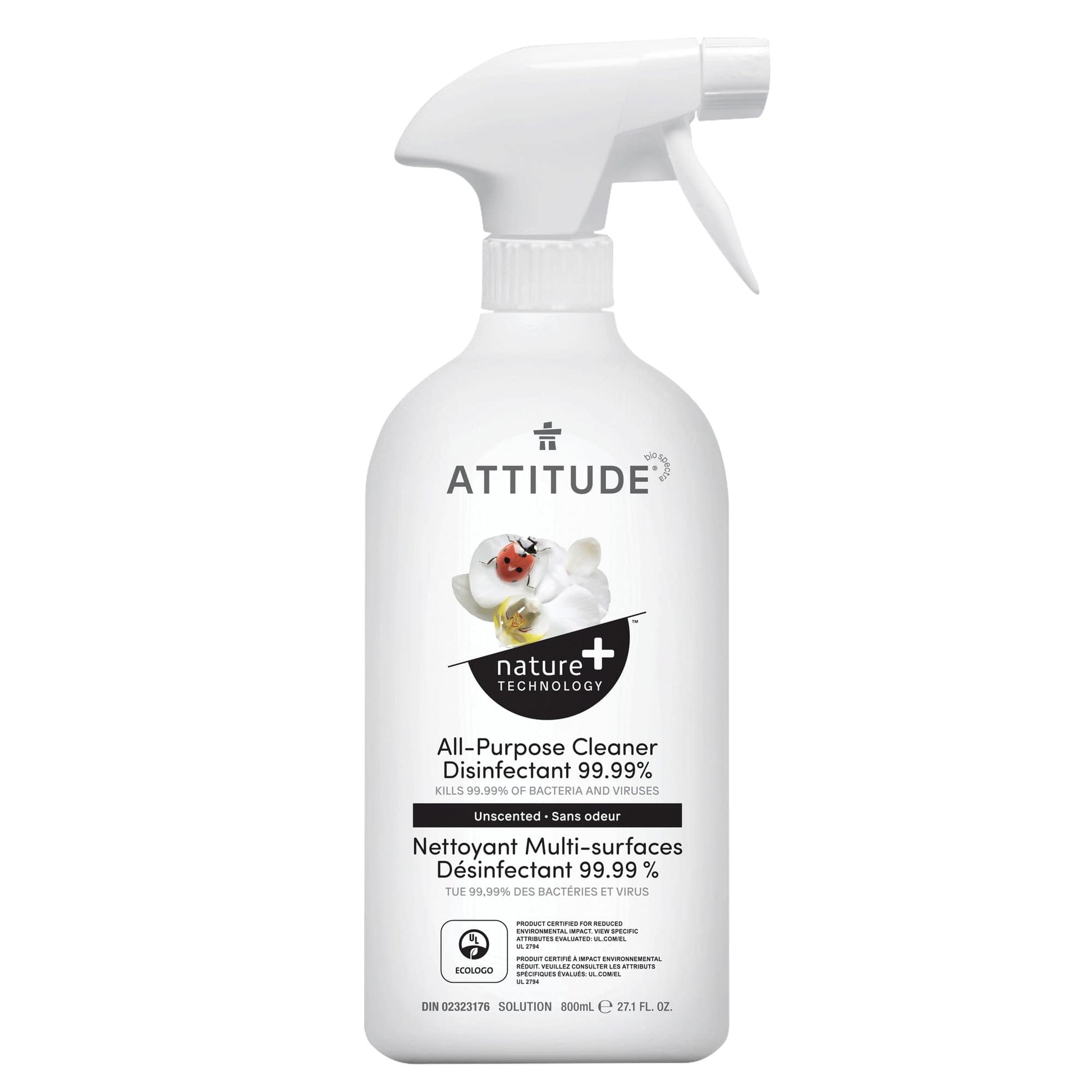 ATTITUDE Nature+ All purpose Cleaner Disinfectant Unscented 10920_en?_main? Unscented / Bottle 800 mL