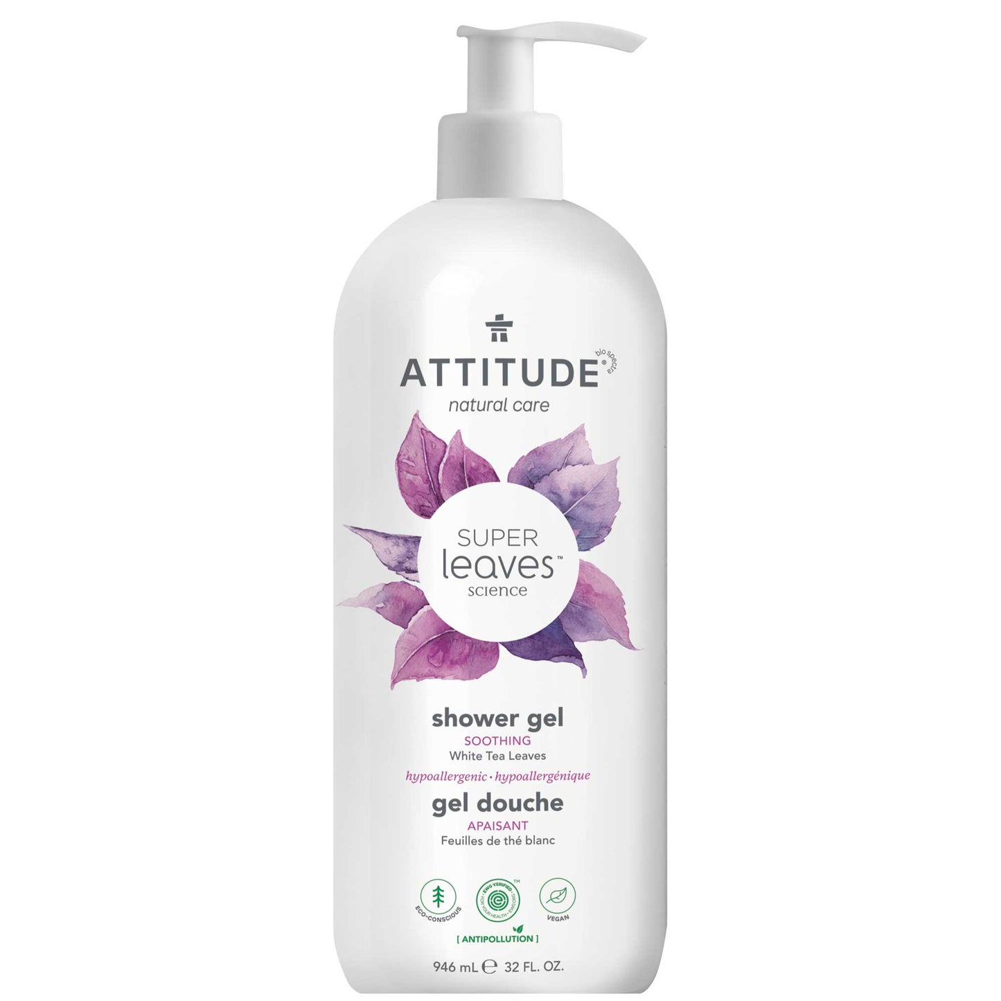 ATTITUDE  Super leaves™  Shower Gel Soothing White Tea Leaves 946 mL 11597_en?_main?