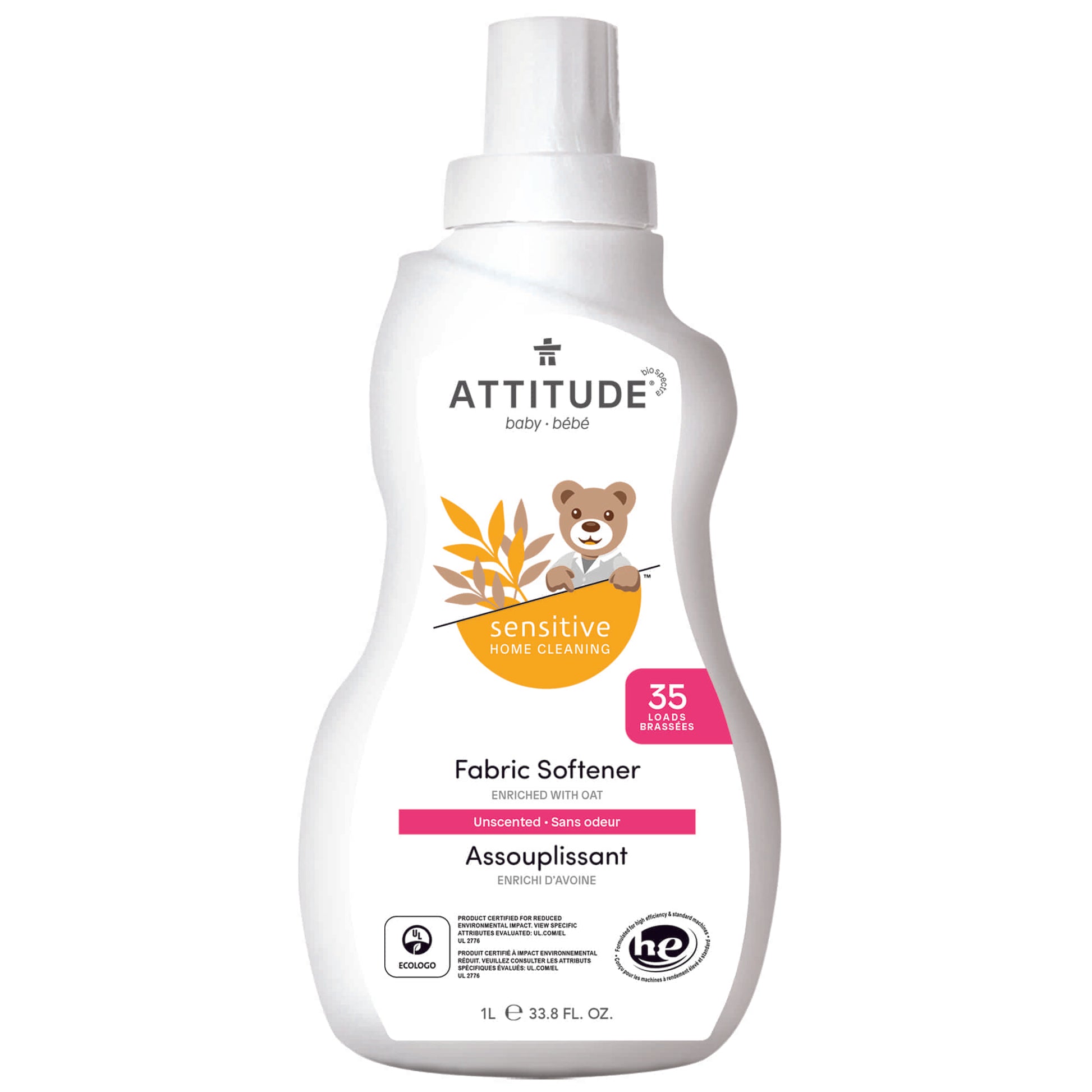 Natural Fabric Softener Attitude, for sensitive skin, baby, unscented 60213_en?_main?