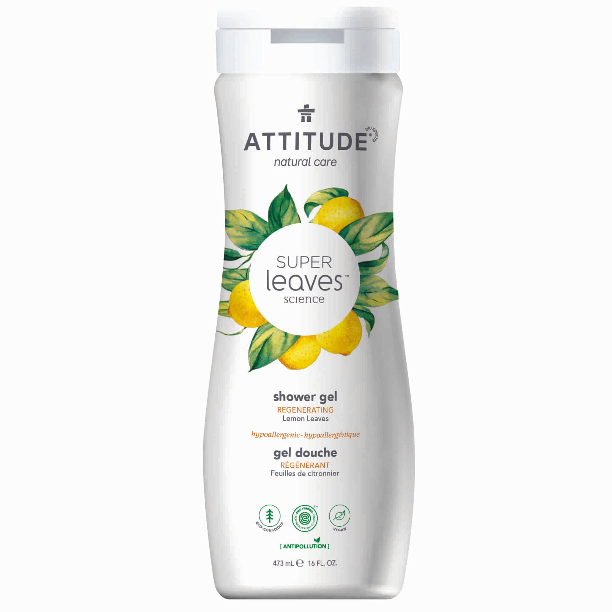 ATTITUDE Super leaves™ Shower Gel Regenerating Lemon leaves 11292_en?_main? 473 mL