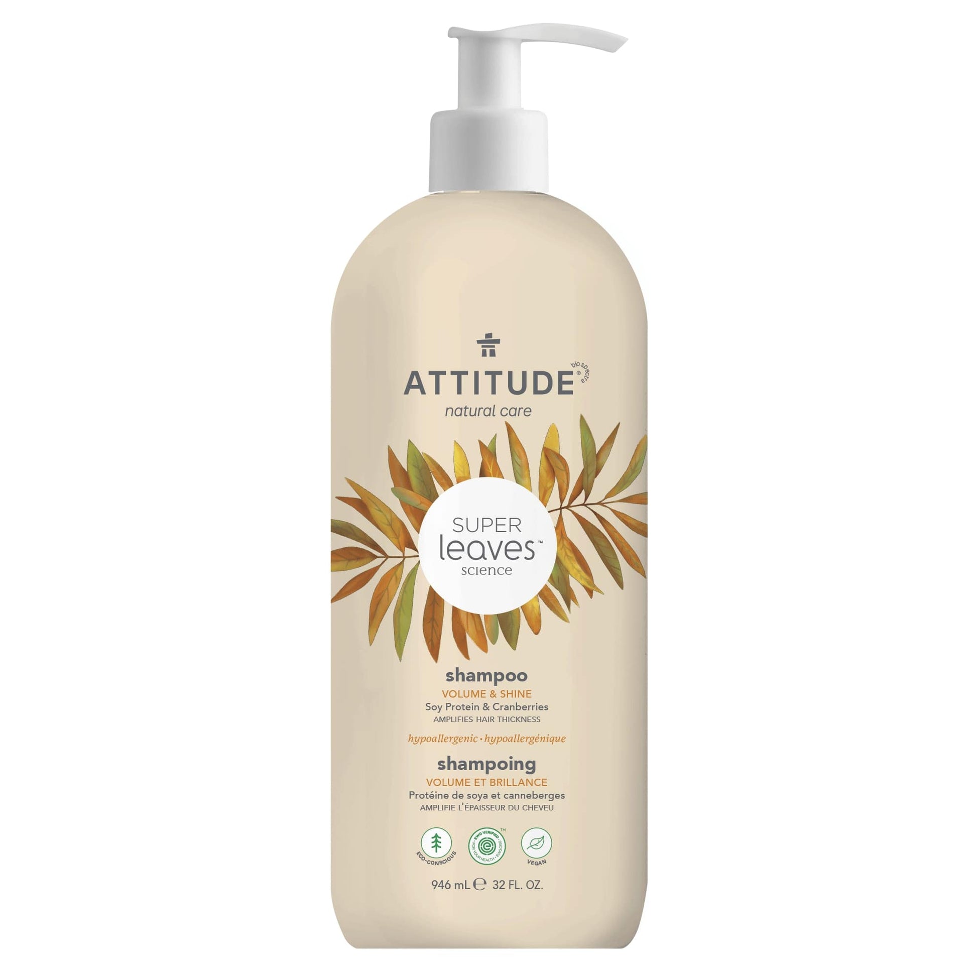 ATTITUDE Super leaves™ 11508 Shampoo Volume & Shine Amplifies hair thickness _en?_main? 946 mL