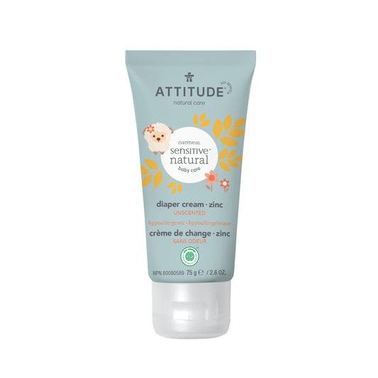 Natural Baby Diaper Cream ATTITUDE, Sensitive Skin Baby, Unscented 60825_en?_main?