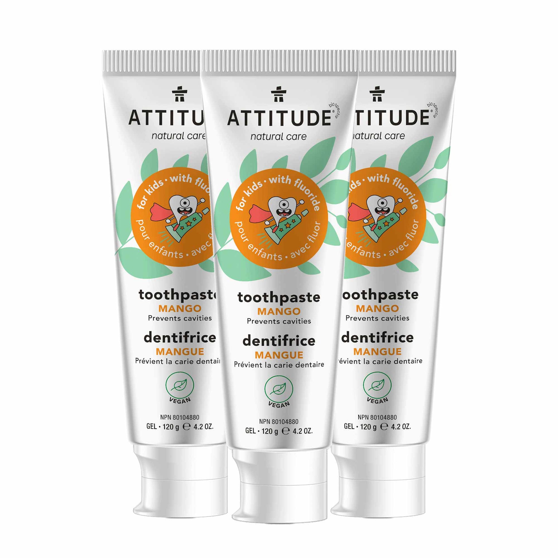 Kids Toothpaste with fluoride trio   Mango  ATTITUDE BDL_3-16725 _en?_main? Mango